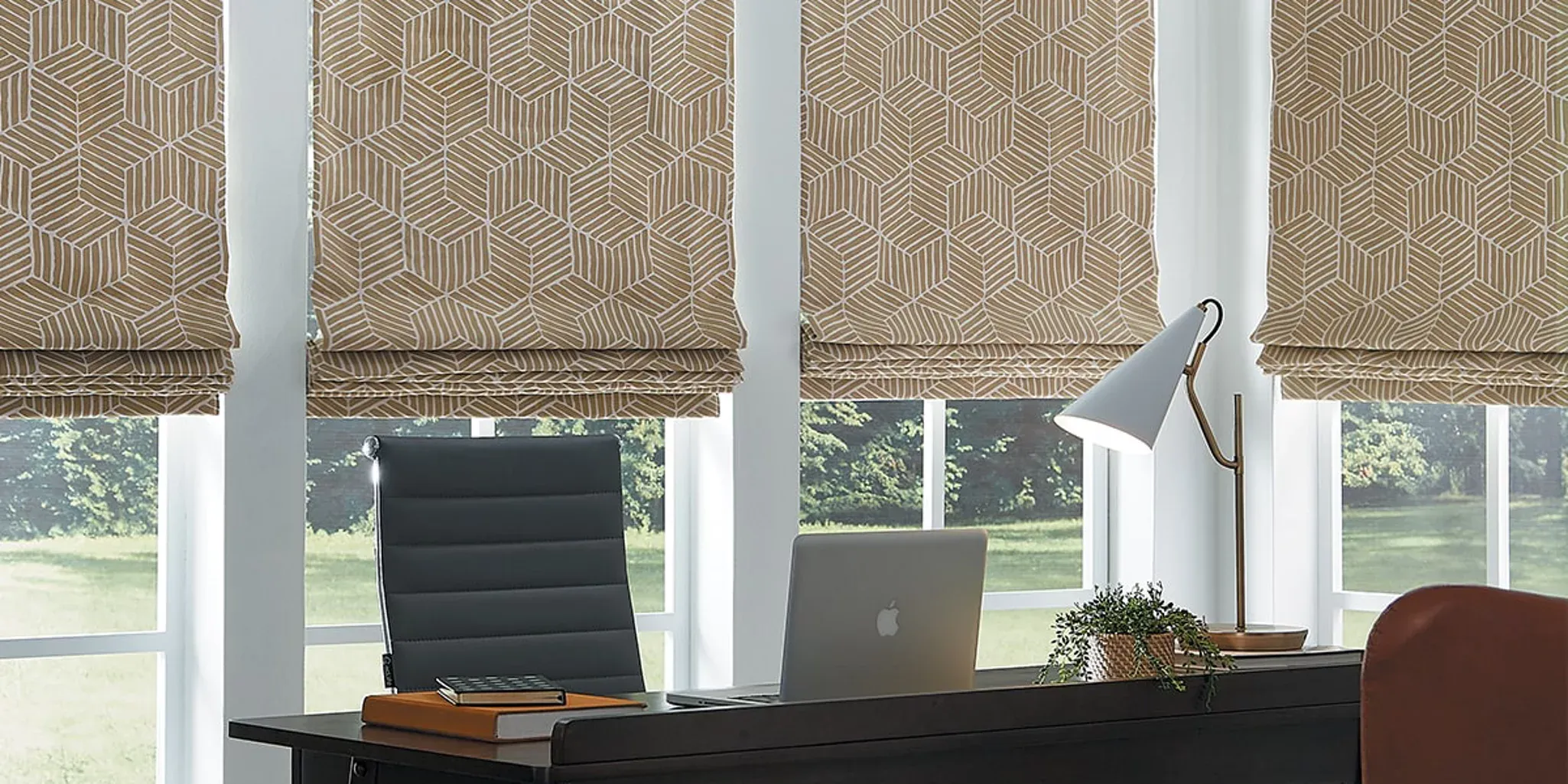 Carole Fabrics® Roman Shades — Living Room