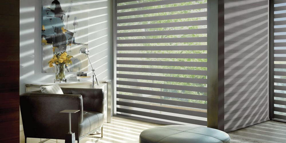 Designer Banded™ Shades — Living Room