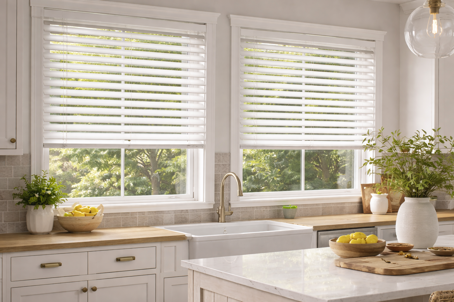 EverWood® Alternative Wood Blinds — Living Room