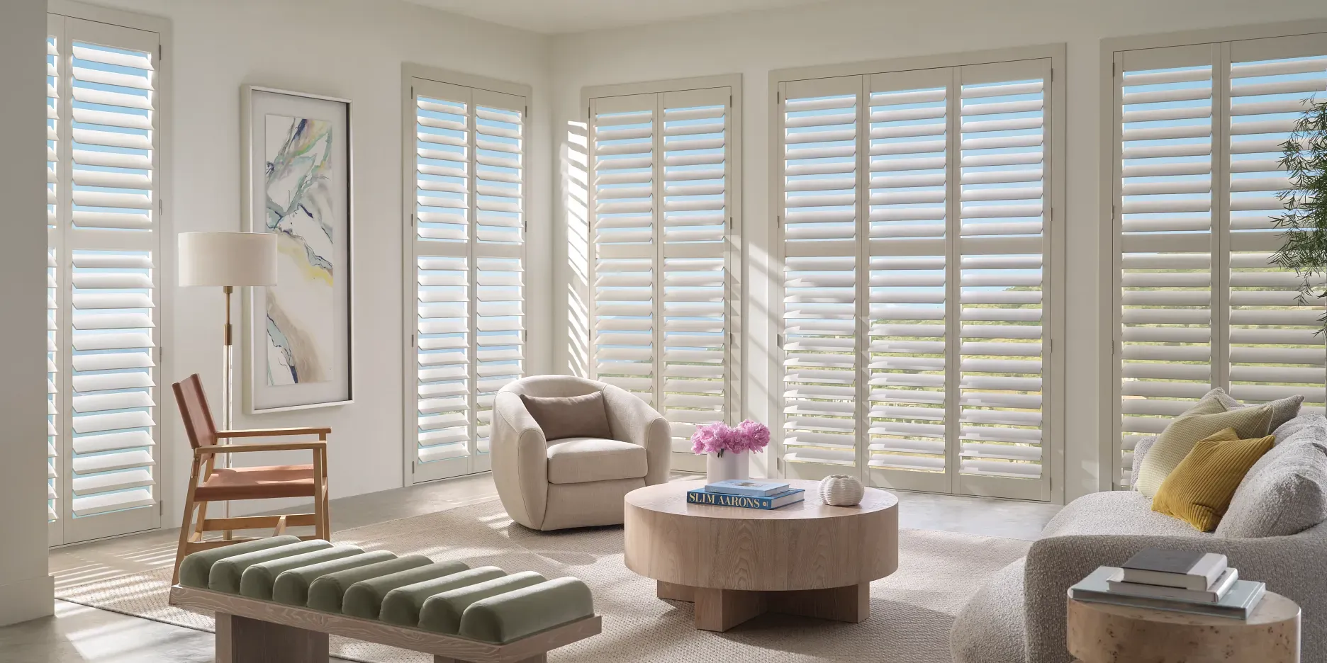 Heritance® Hardwood Shutters — Living Room