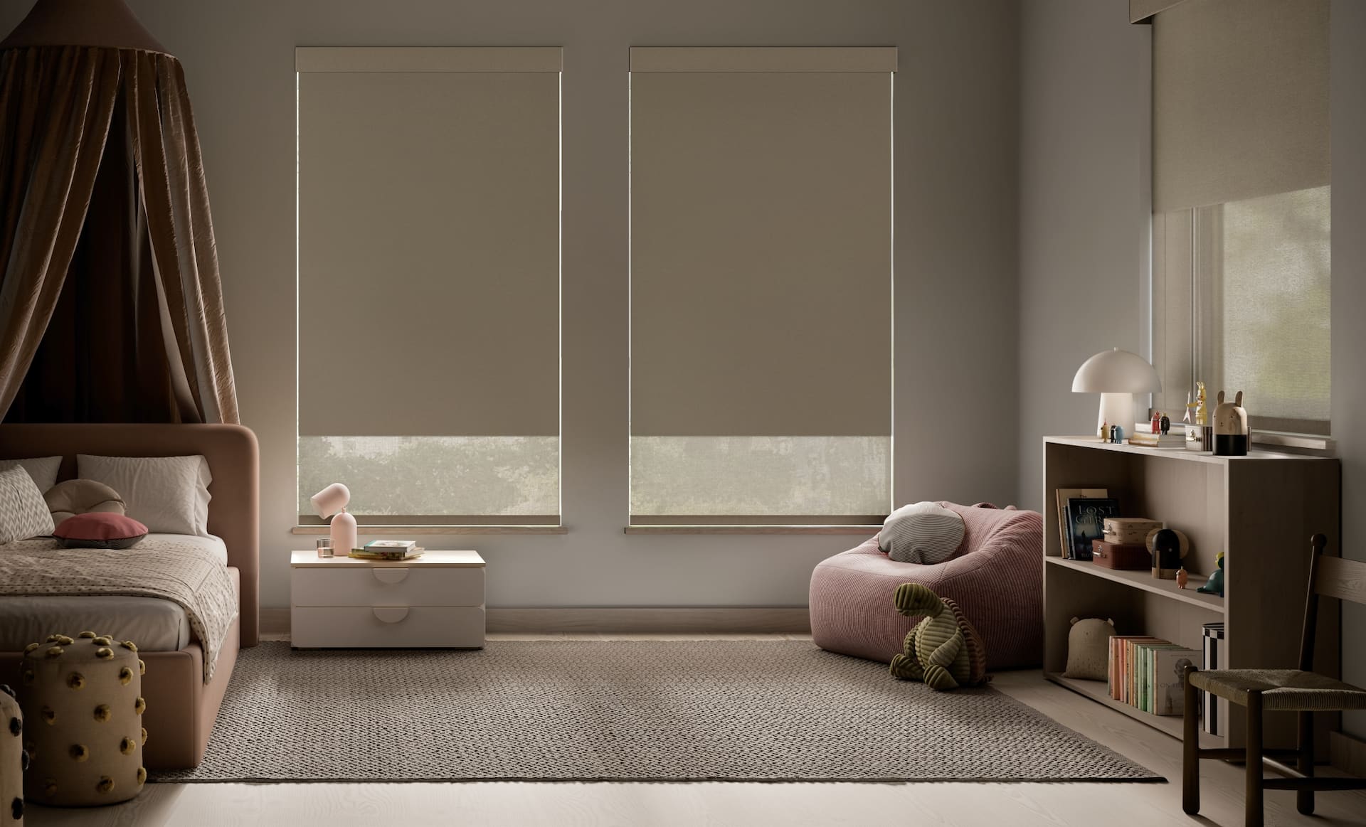 Designer Screen™ Blackout Shades — Media Room