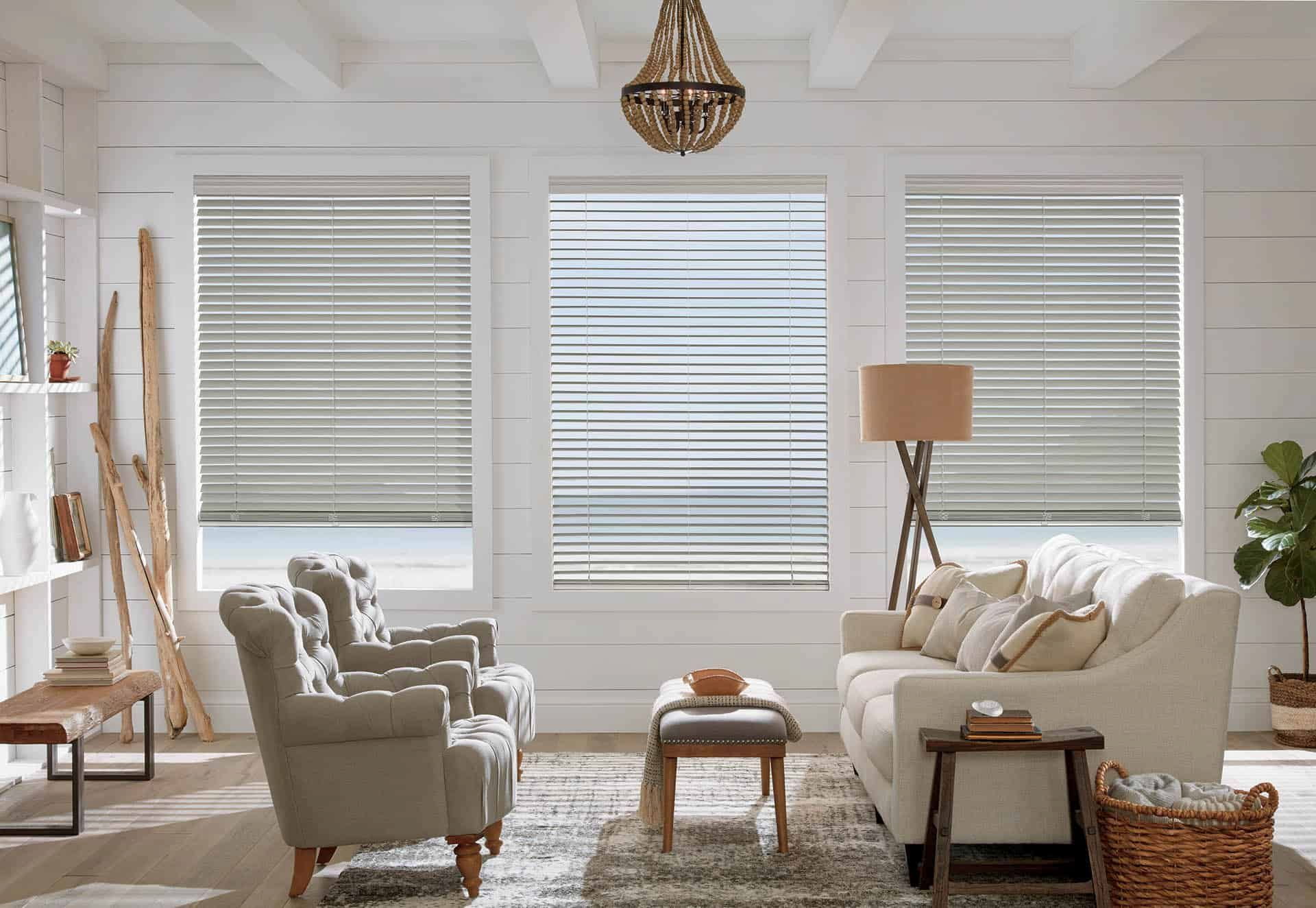 EverWood® Alternative Wood Blinds — Living Room