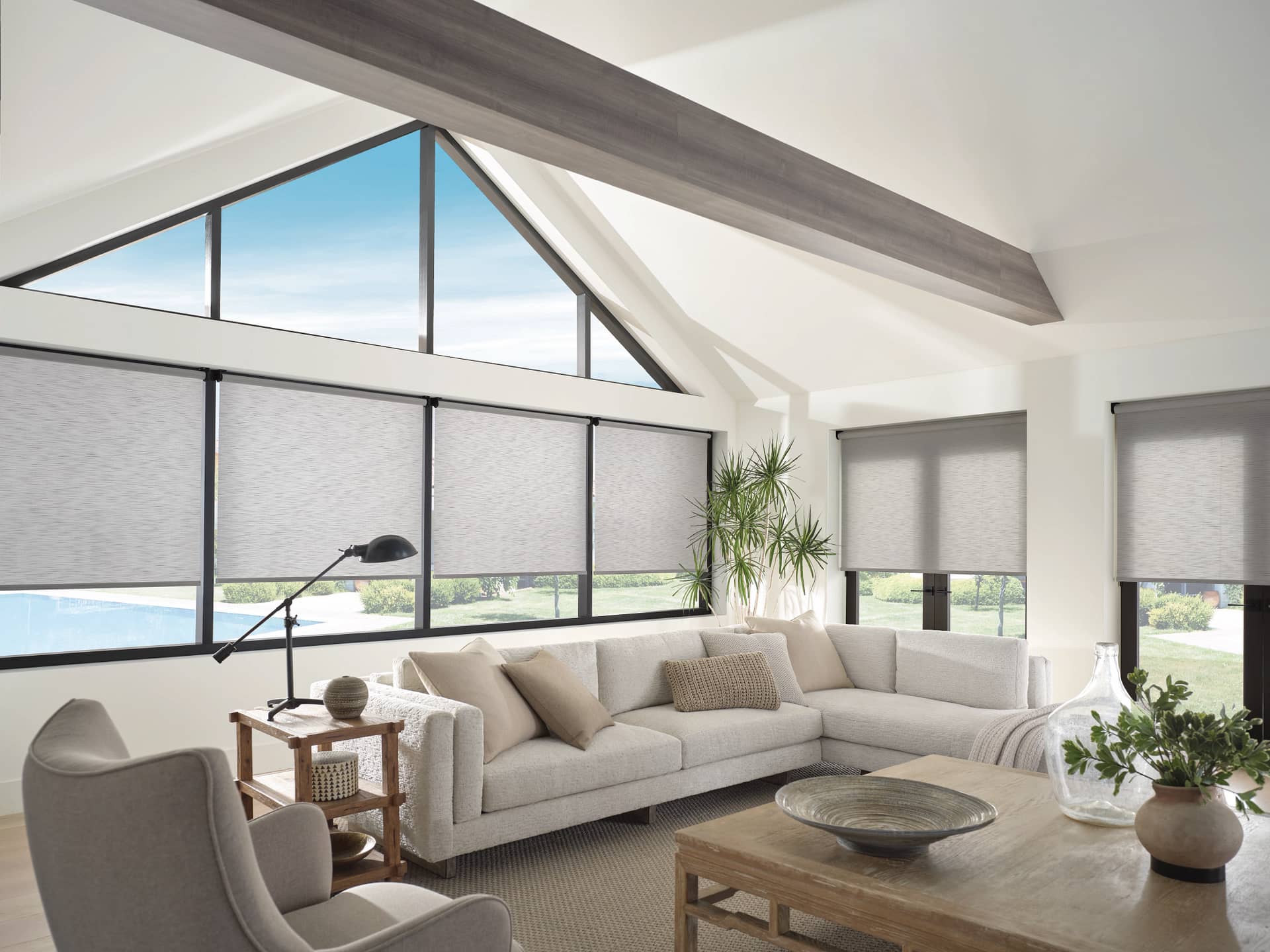 Designer Roller Shades — Living Room