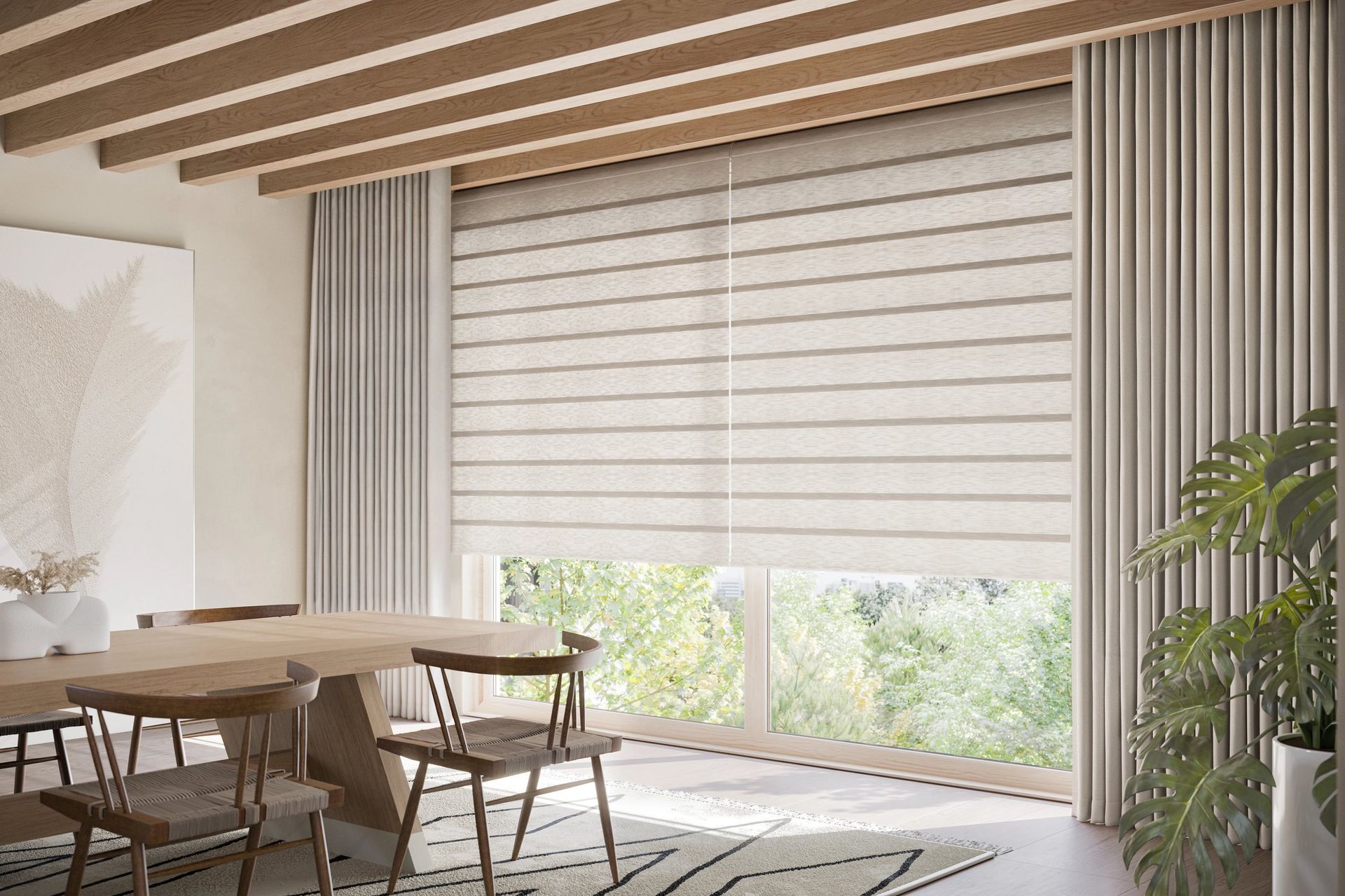 Vignette® Modern Roman Shades — Living Room