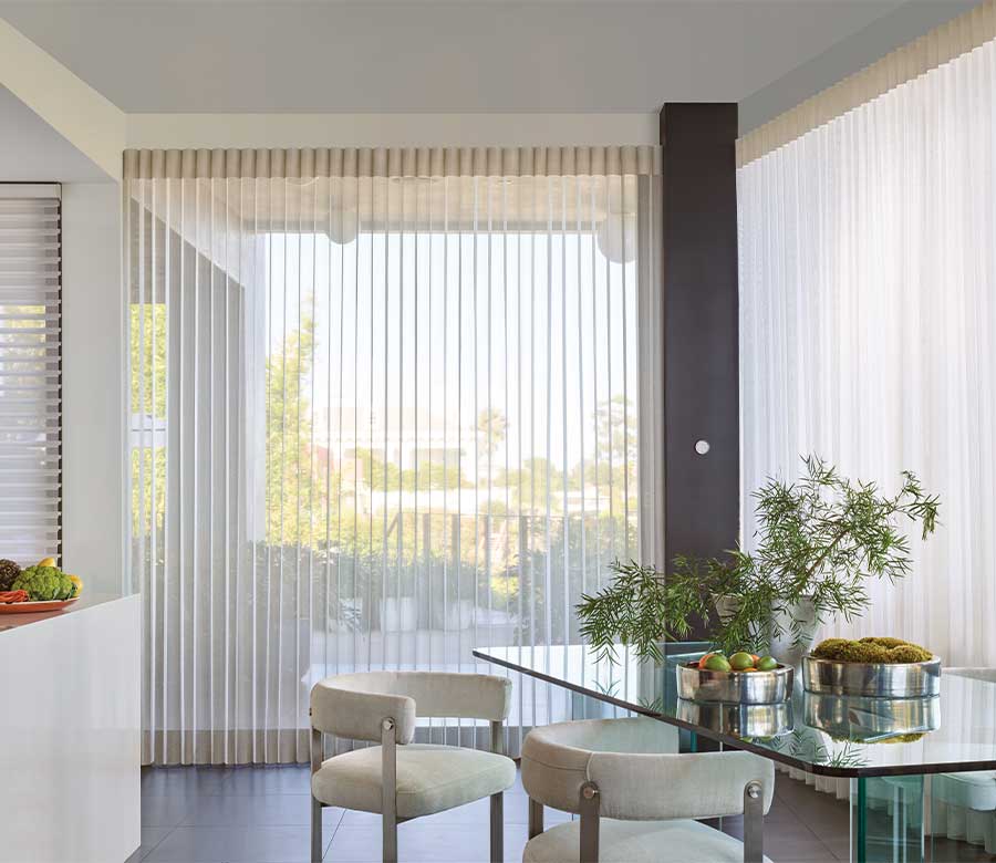 Luminette Privacy Sheers in a beautiful living room