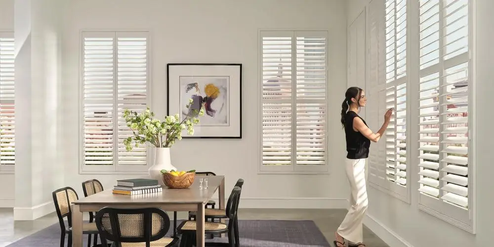 Palm Beach™ Polysatin Shutters — Living Room