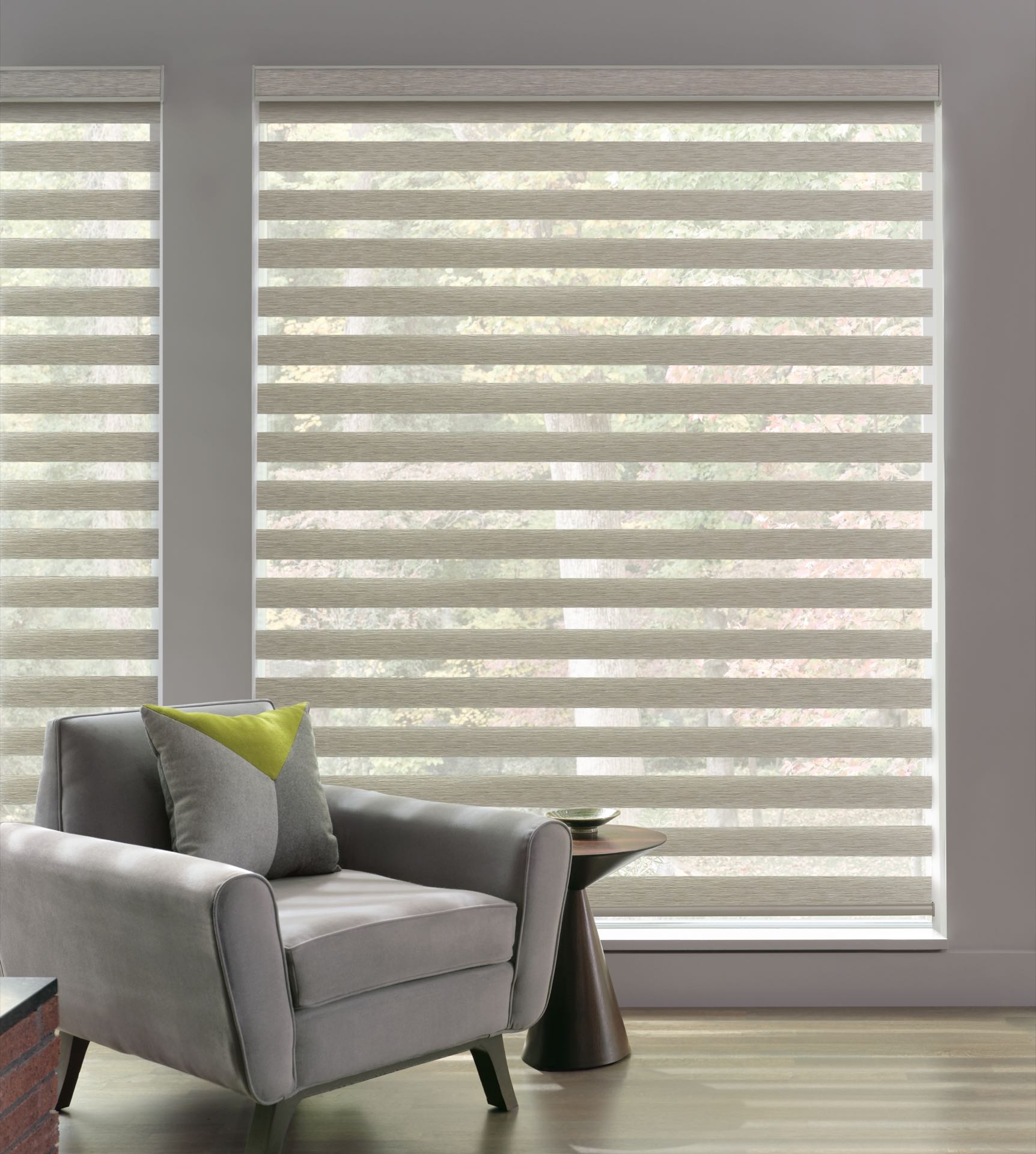Designer Banded™ Shades — Living Room