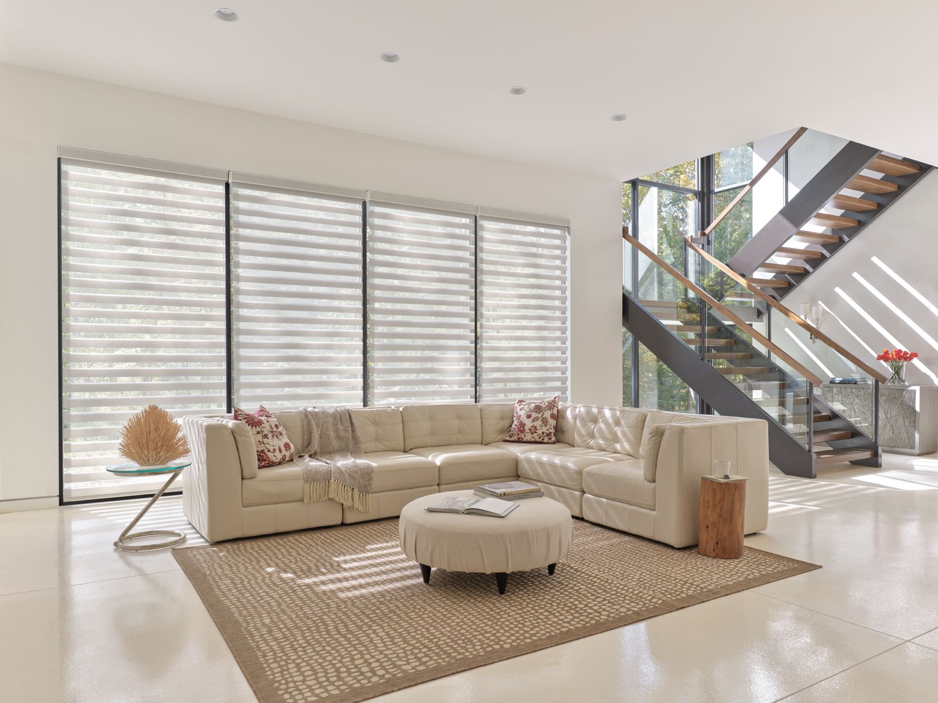 Designer Banded™ Shades — Living Room