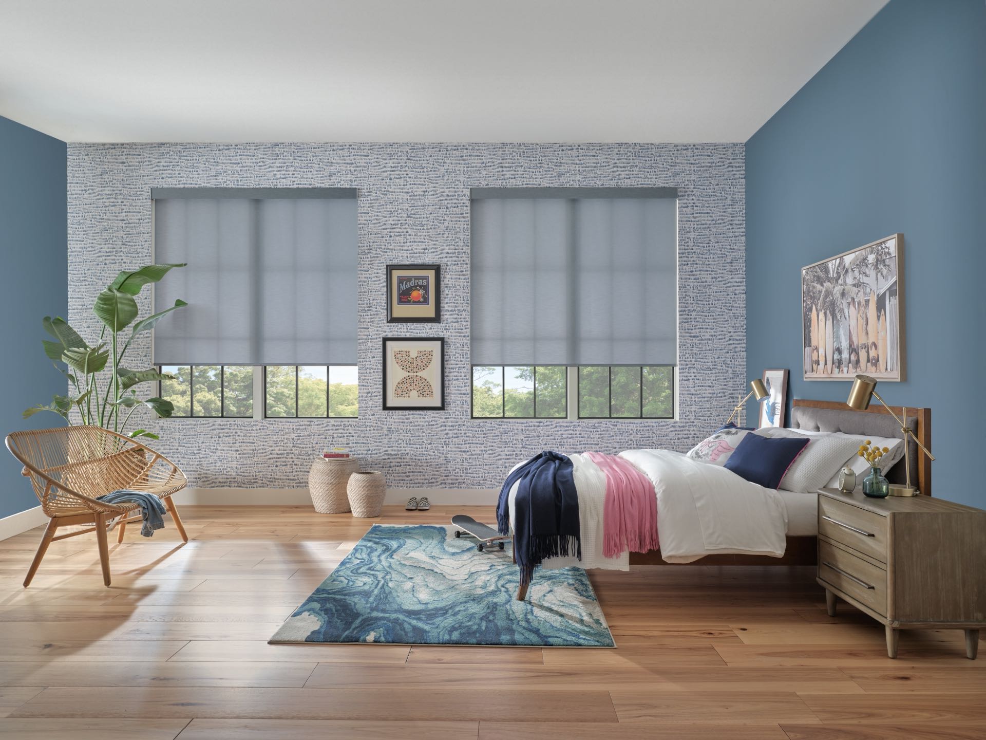 Designer Roller Shades — Living Room