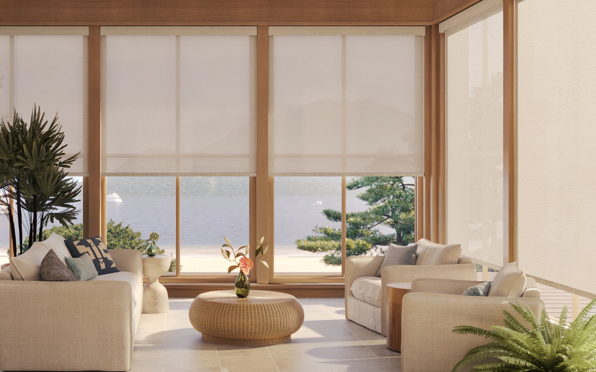 Designer Screen™ Solar Shades — Living Room