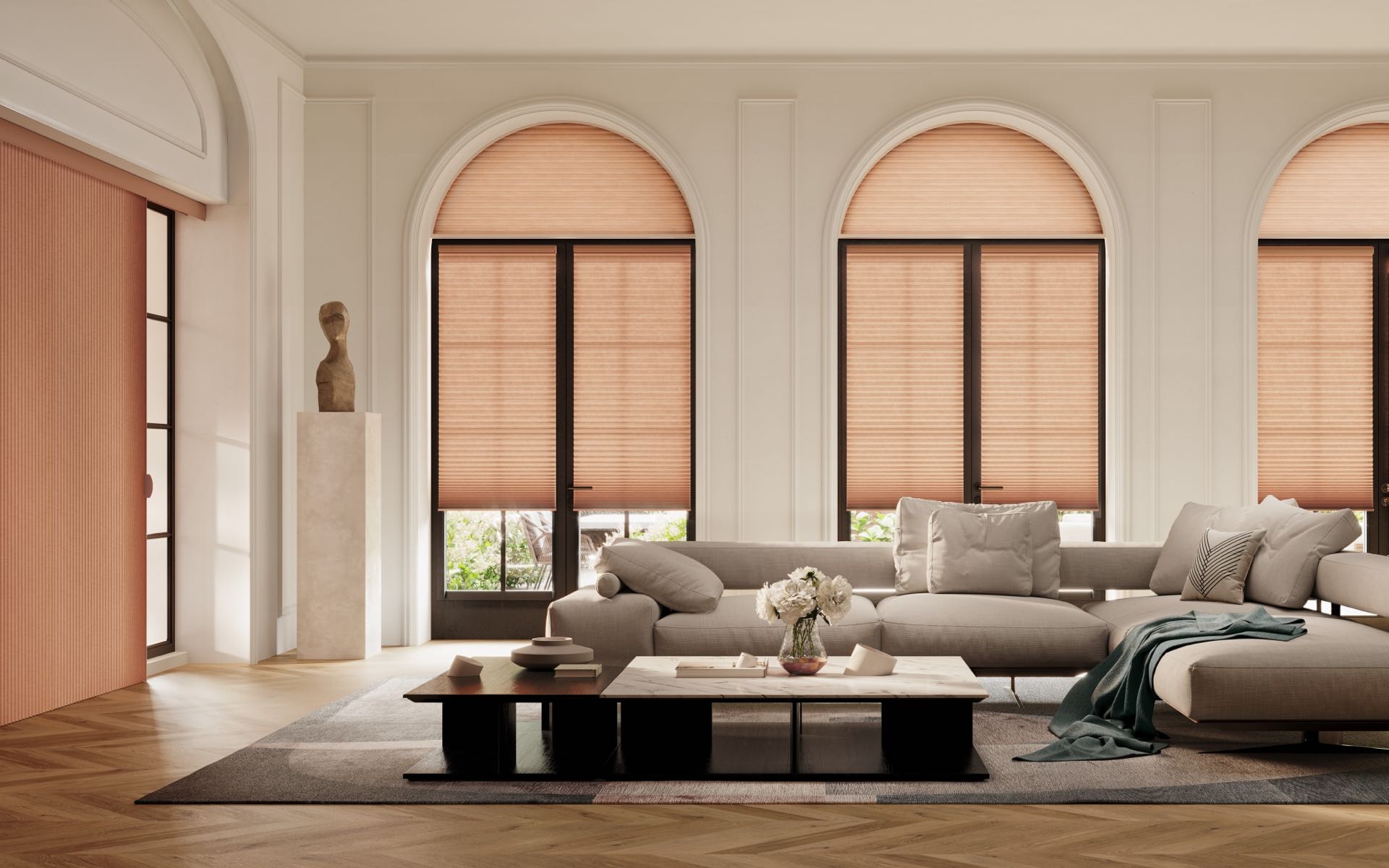 Duette® Honeycomb Shades — Living Room