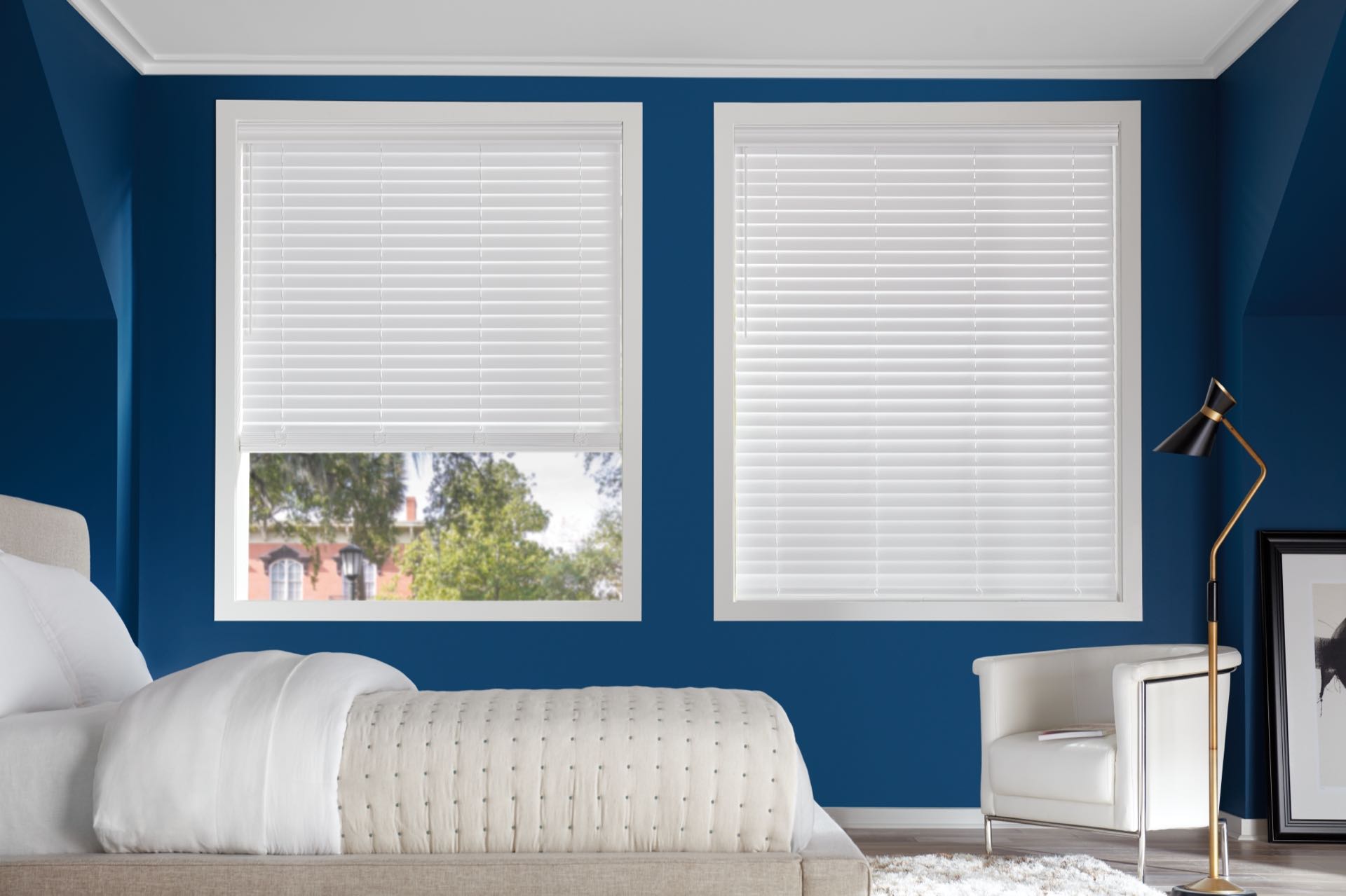 EverWood® Alternative Wood Blinds — Living Room