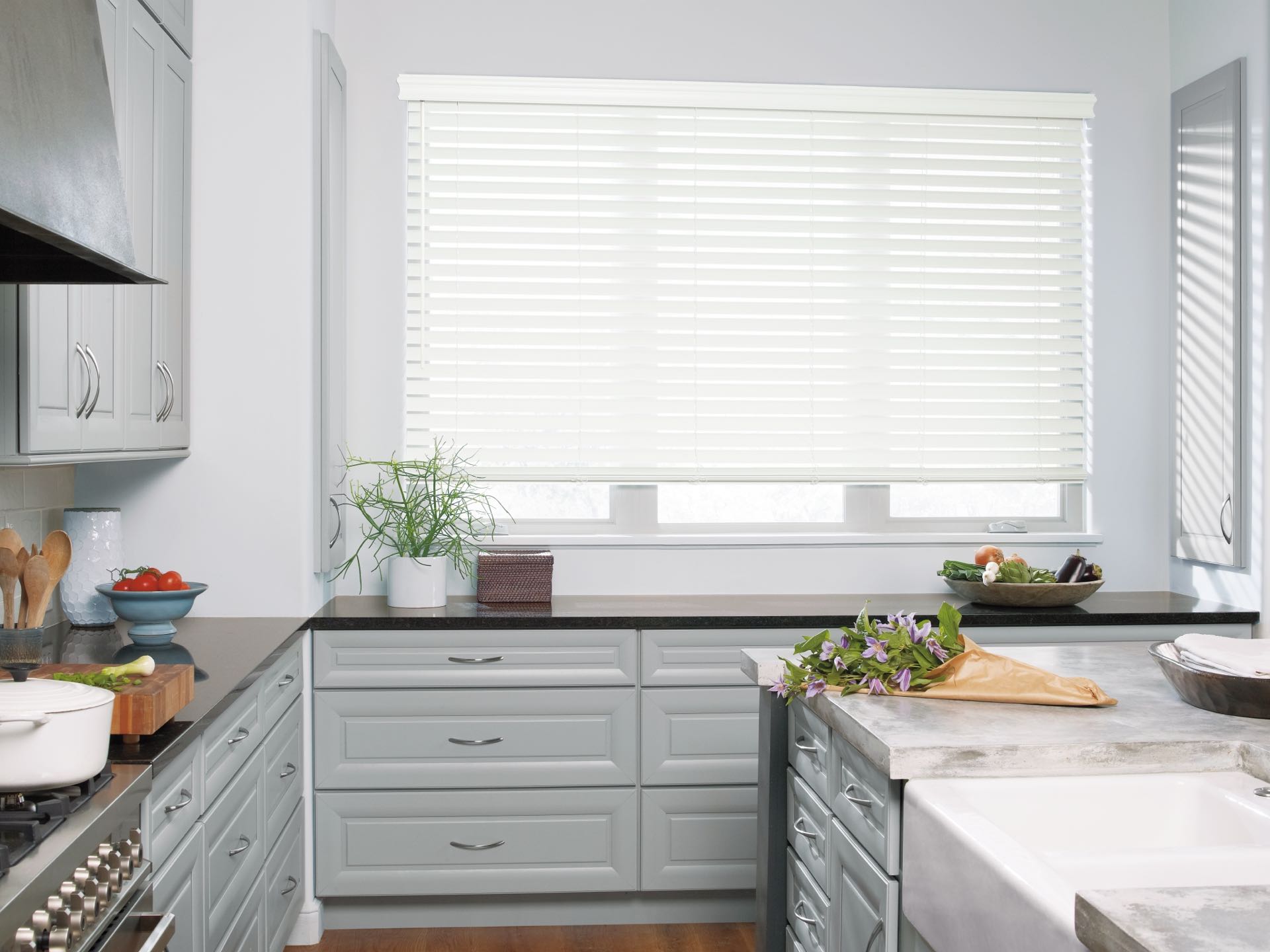 EverWood® Alternative Wood Blinds — Living Room