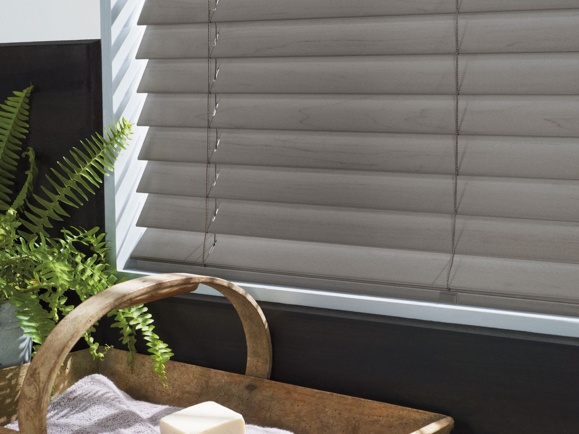 EverWood® Alternative Wood Blinds — Living Room