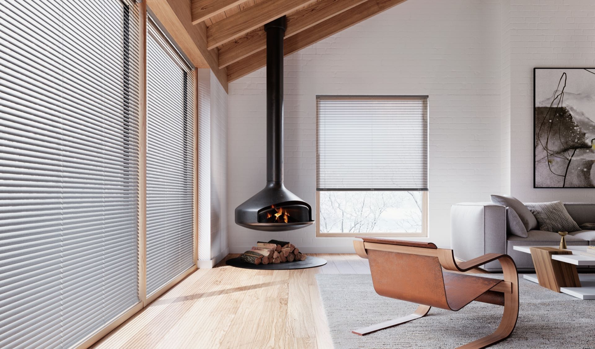 Modern Precious Metals™ Blinds — Living Room