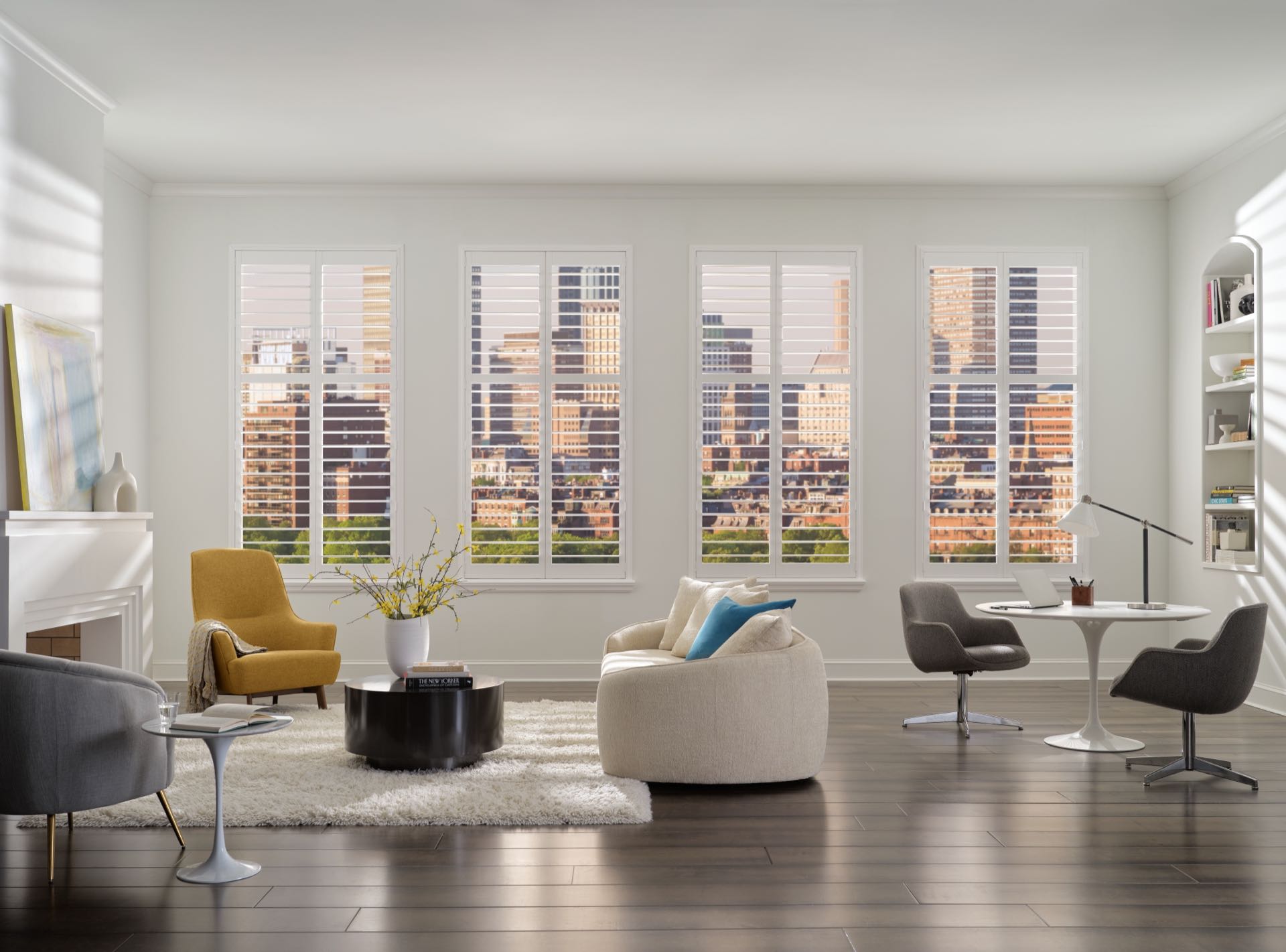 Palm Beach™ Polysatin Shutters — Living Room